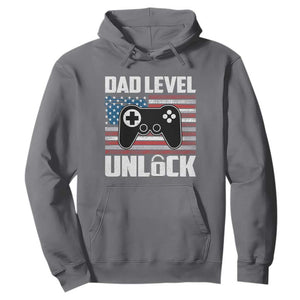 Funny New Dad Hoodie First Fathers Day Dad Level Unlocked Gaming Gamer TS10 Charcoal Print Your Wear