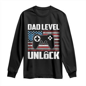 Funny New Dad Long Sleeve Shirt First Fathers Day Dad Level Unlocked Gaming Gamer TS10 Black Print Your Wear
