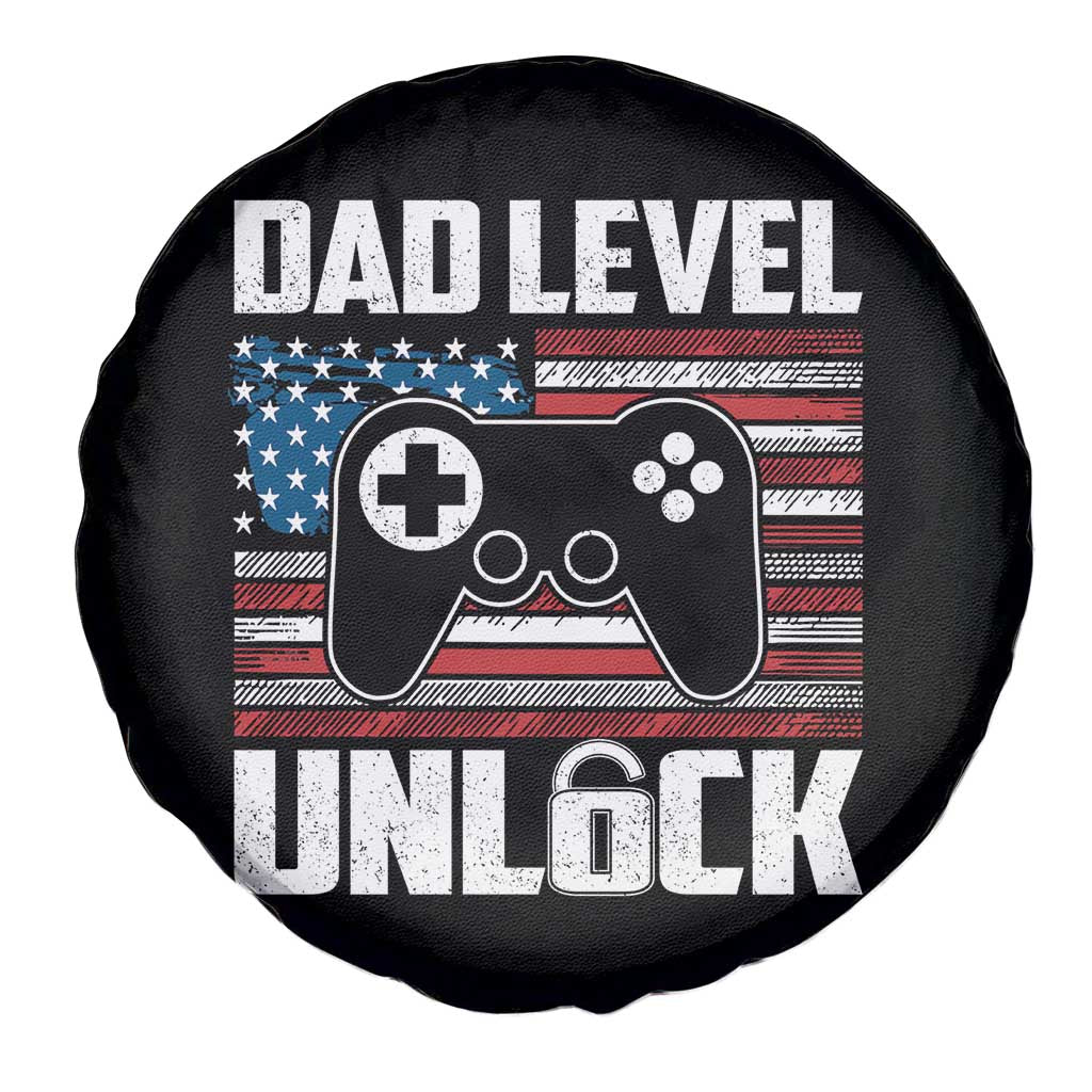 Funny New Dad Spare Tire Cover First Fathers Day Dad Level Unlocked Gaming Gamer TS10 Print Your Wear