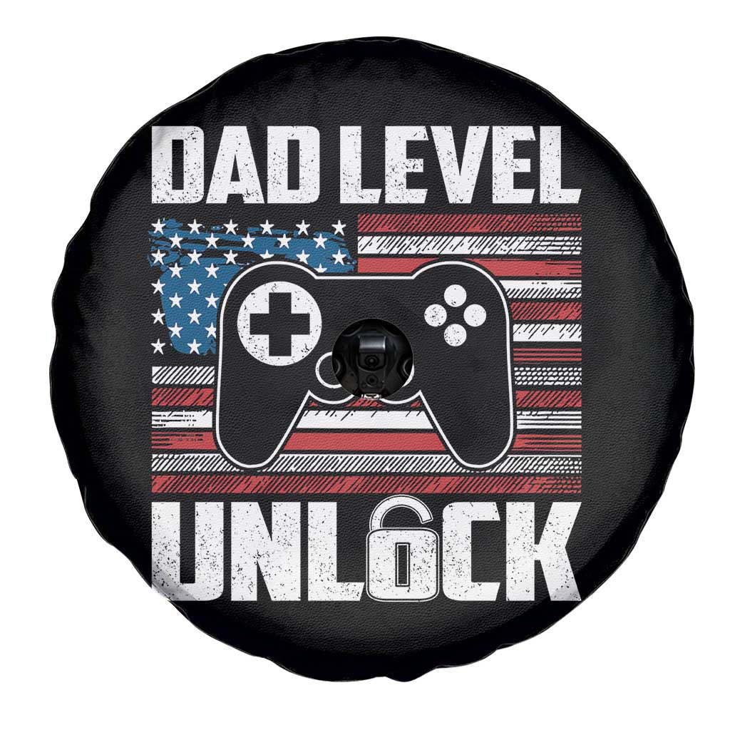 Funny New Dad Spare Tire Cover First Fathers Day Dad Level Unlocked Gaming Gamer TS10 Print Your Wear