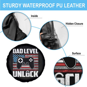 Funny New Dad Spare Tire Cover First Fathers Day Dad Level Unlocked Gaming Gamer TS10 Print Your Wear