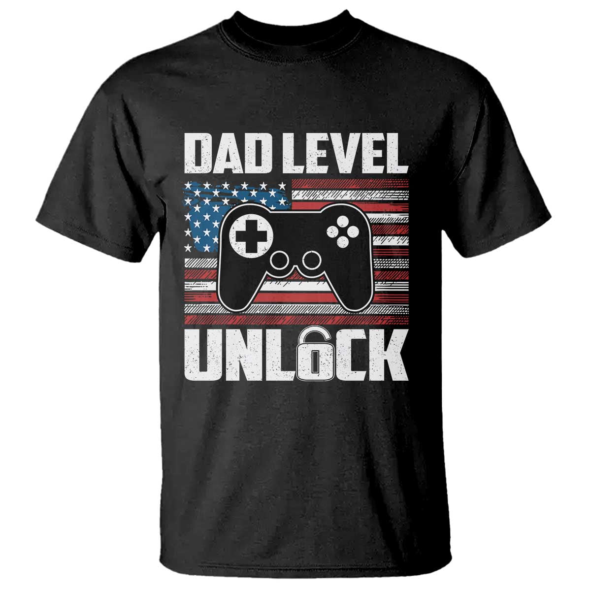 Funny New Dad T Shirt First Fathers Day Dad Level Unlocked Gaming Gamer TS10 Black Print Your Wear