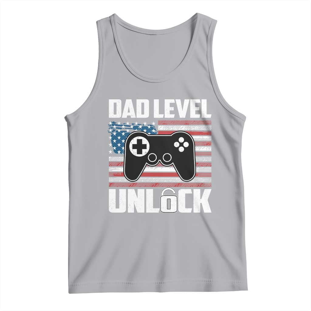 Funny New Dad Tank Top First Fathers Day Dad Level Unlocked Gaming Gamer TS10 Athletic Heather Print Your Wear