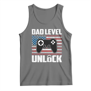 Funny New Dad Tank Top First Fathers Day Dad Level Unlocked Gaming Gamer TS10 Black Heather Print Your Wear
