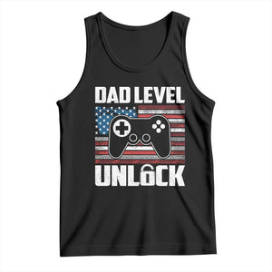 Funny New Dad Tank Top First Fathers Day Dad Level Unlocked Gaming Gamer TS10 Black Print Your Wear
