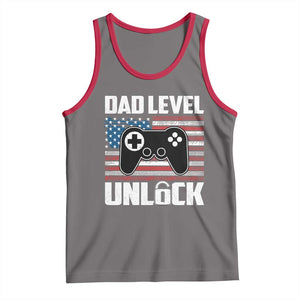 Funny New Dad Tank Top First Fathers Day Dad Level Unlocked Gaming Gamer TS10 Deep Heather Red Print Your Wear