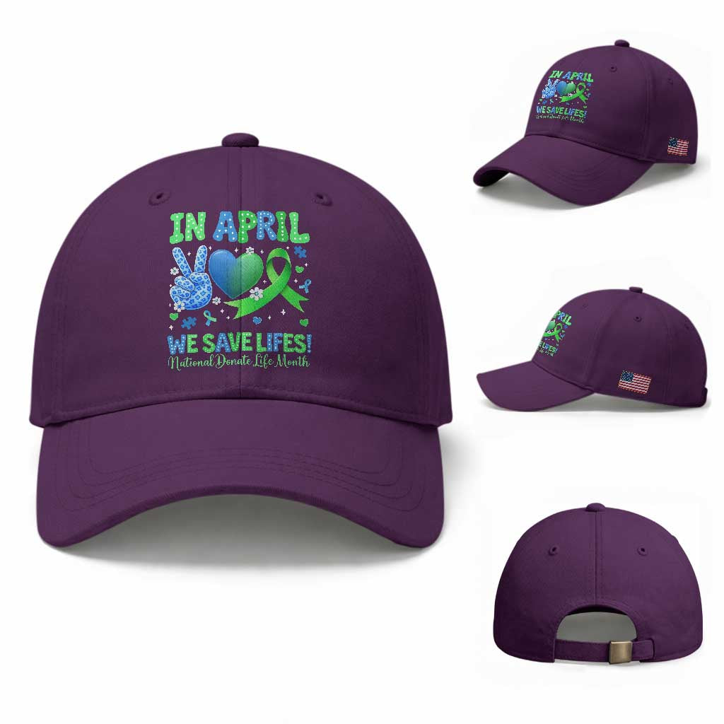 Donate Life Month Baseball Cap In April We Save Lives Organ Donation TS10 Baseball Cap Universal Fit Purple Print Your Wear