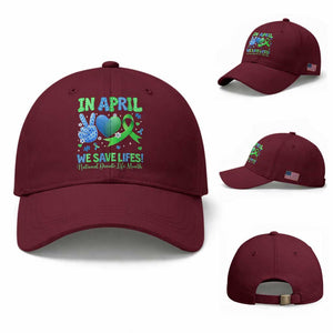 Donate Life Month Baseball Cap In April We Save Lives Organ Donation TS10 Baseball Cap Universal Fit Maroon Print Your Wear