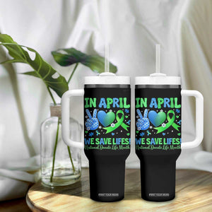 Donate Life Month Tumbler With Handle In April We Save Lives Organ Donation TS10 Print Your Wear