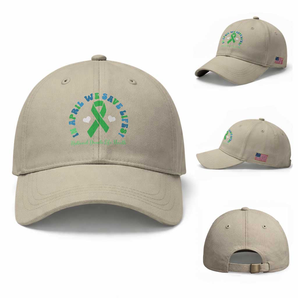 National Donate Life Month Baseball Cap Green Ribbon Organ Donation In April We Save Lives TS10 Baseball Cap Universal Fit Beige Print Your Wear