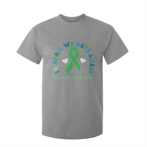 National Donate Life Month T Shirt For Kid Green Ribbon Organ Donation In April We Save Lives TS10 Sport Gray Print Your Wear