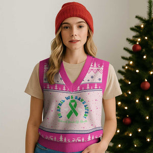National Donate Life Month V-Neck Knit Sweater Vest Green Ribbon Organ Donation In April We Save Lives TS10 Hot Pink Print Your Wear
