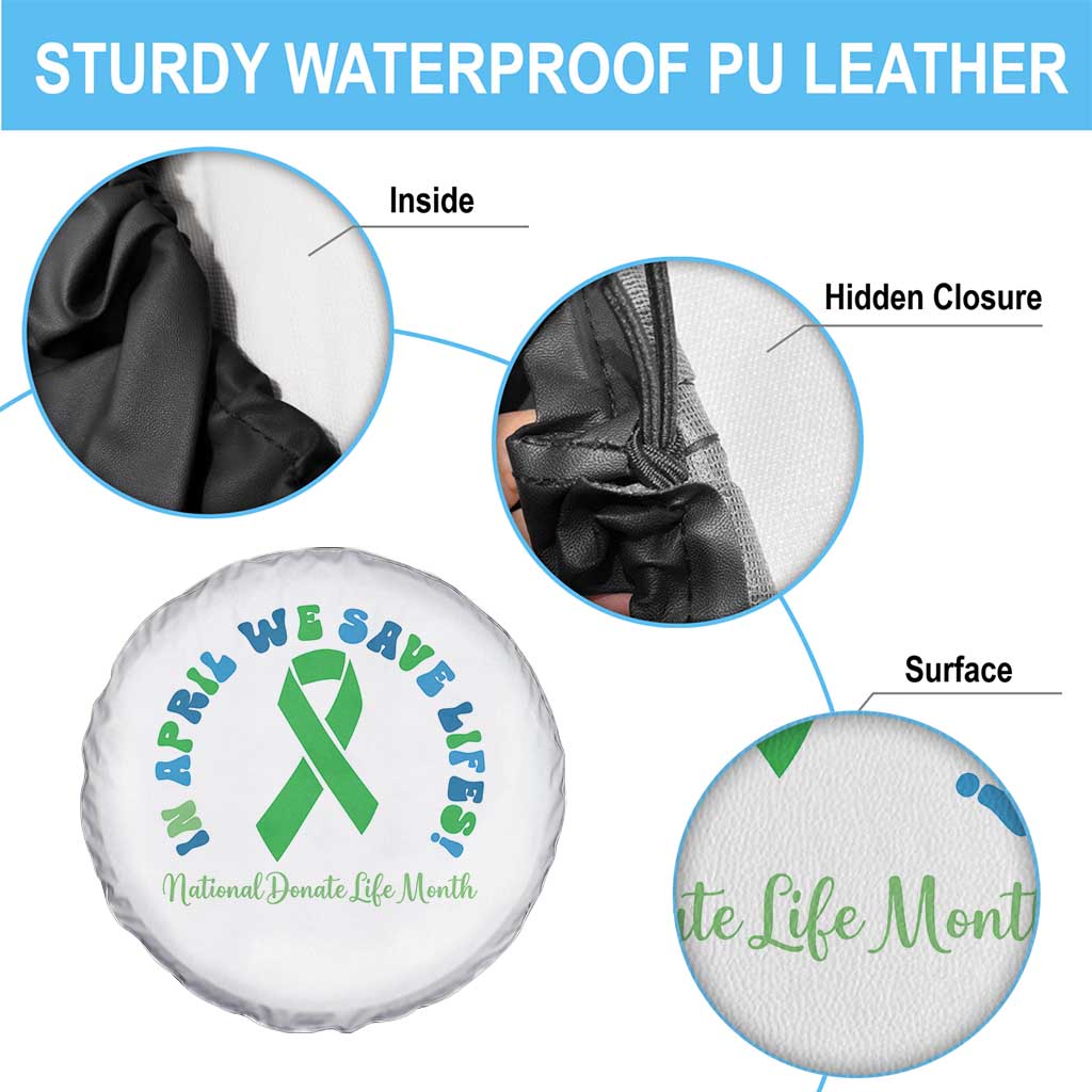 National Donate Life Month Spare Tire Cover Green Ribbon Organ Donation In April We Save Lives TS10 Print Your Wear