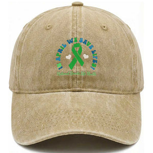 National Donate Life Month Washed Cotton Baseball Cap Green Ribbon Organ Donation In April We Save Lives TS10 Print Your Wear