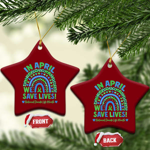 National Donate Life Month Ceramic Ornament In April We Save Lives Organ Donation Support Green Ribbon TS10 Print Your Wear