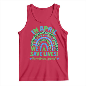 National Donate Life Month Tank Top In April We Save Lives Organ Donation Support Green Ribbon TS10 Red Print Your Wear