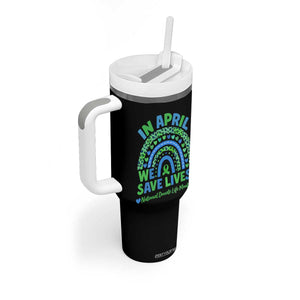 National Donate Life Month Tumbler With Handle In April We Save Lives Organ Donation Support Green Ribbon TS10 Print Your Wear