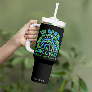National Donate Life Month Tumbler With Handle In April We Save Lives Organ Donation Support Green Ribbon TS10 Print Your Wear