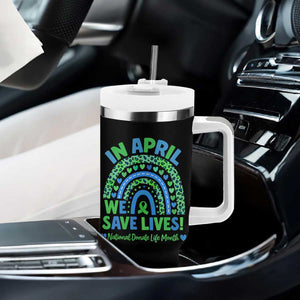 National Donate Life Month Tumbler With Handle In April We Save Lives Organ Donation Support Green Ribbon TS10 Print Your Wear