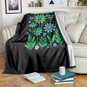Organ Donation Awareness Throw Blanket Green Ribbon Donate Life Floral TS10 Print Your Wear
