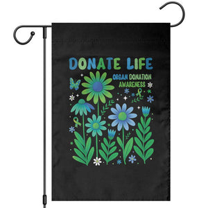 Organ Donation Awareness Garden Flag Green Ribbon Donate Life Floral TS10 Black Print Your Wear