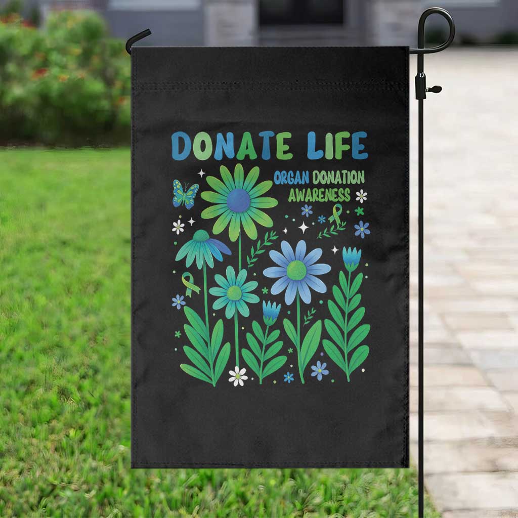 Organ Donation Awareness Garden Flag Green Ribbon Donate Life Floral TS10 Print Your Wear