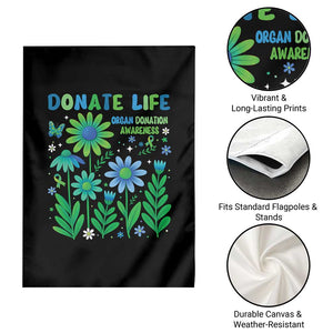 Organ Donation Awareness Garden Flag Green Ribbon Donate Life Floral TS10 Print Your Wear