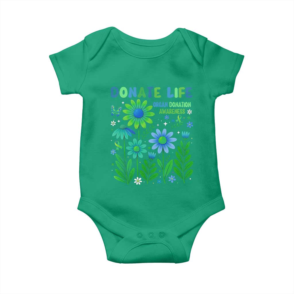 Organ Donation Awareness Baby Onesie Green Ribbon Donate Life Floral TS10 Irish Green Print Your Wear