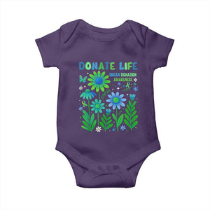 Organ Donation Awareness Baby Onesie Green Ribbon Donate Life Floral TS10 Purple Print Your Wear