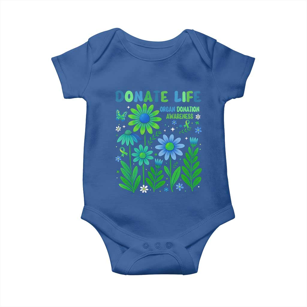 Organ Donation Awareness Baby Onesie Green Ribbon Donate Life Floral TS10 Royal Blue Print Your Wear