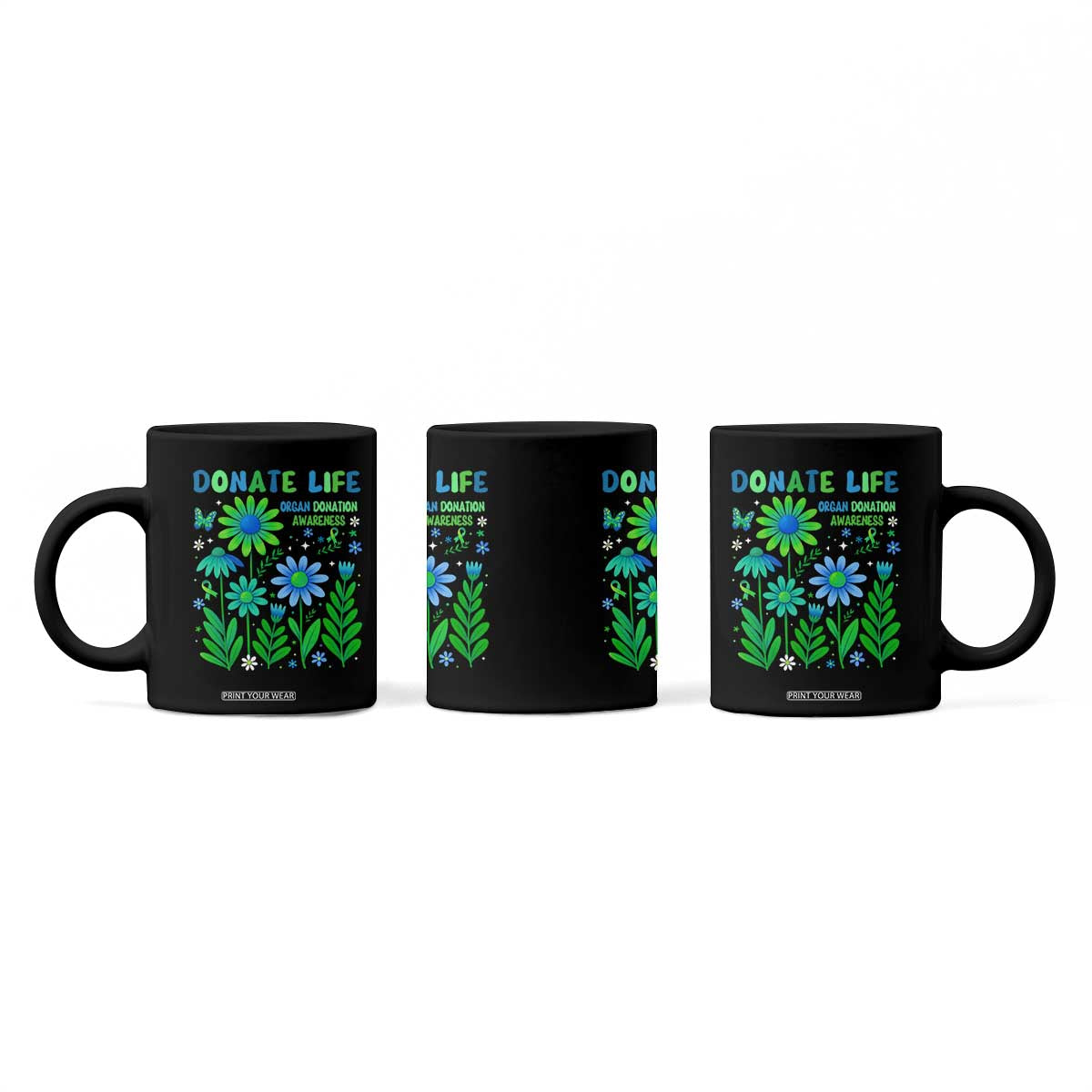 Organ Donation Awareness Coffee Mug Green Ribbon Donate Life Floral TS10 Print Your Wear