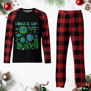 Organ Donation Awareness Plaid Pajama Set Green Ribbon Donate Life Floral TS10 Buffalo Plaid Print Your Wear
