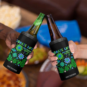 Organ Donation Awareness 4 in 1 Can Cooler Tumbler Green Ribbon Donate Life Floral TS10 Print Your Wear