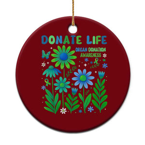 Organ Donation Awareness Ceramic Ornament Green Ribbon Donate Life Floral TS10 1pc Red Print Your Wear