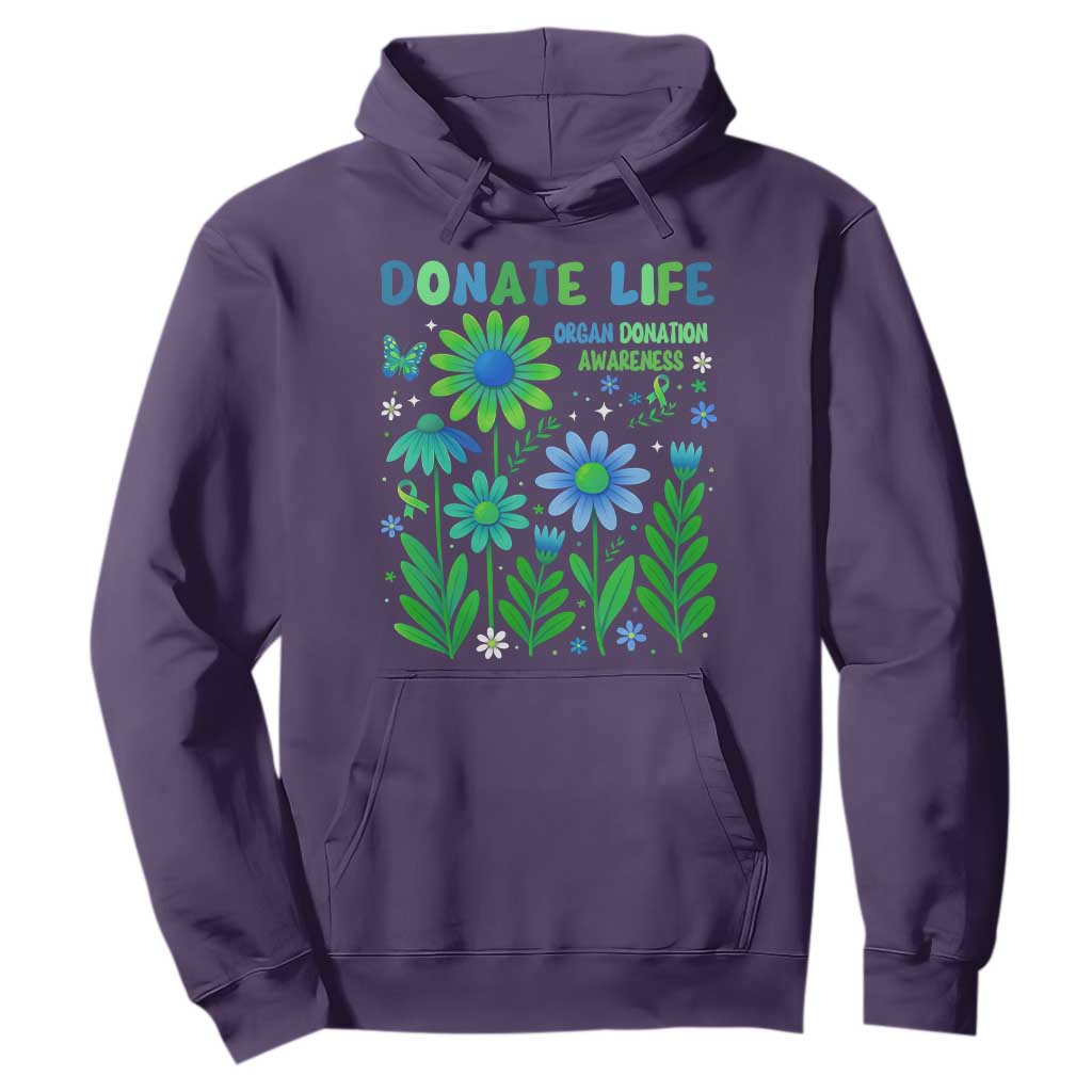 Organ Donation Awareness Hoodie Green Ribbon Donate Life Floral TS10 Purple Print Your Wear