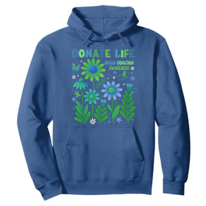 Organ Donation Awareness Hoodie Green Ribbon Donate Life Floral TS10 Royal Blue Print Your Wear