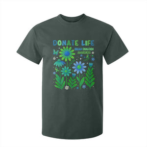 Organ Donation Awareness T Shirt For Kid Green Ribbon Donate Life Floral TS10 Dark Forest Green Print Your Wear