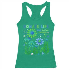 Organ Donation Awareness Racerback Tank Top Green Ribbon Donate Life Floral TS10 Irish Green Print Your Wear