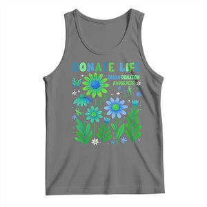 Organ Donation Awareness Tank Top Green Ribbon Donate Life Floral TS10 Black Heather Print Your Wear