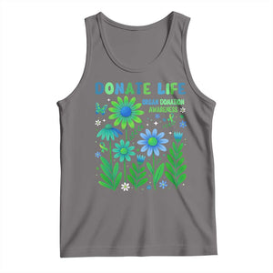 Organ Donation Awareness Tank Top Green Ribbon Donate Life Floral TS10 Deep Heather Print Your Wear