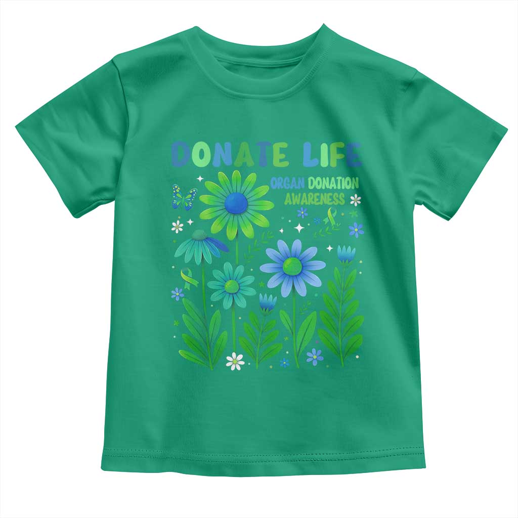 Organ Donation Awareness Toddler T Shirt Green Ribbon Donate Life Floral TS10 Irish Green Print Your Wear