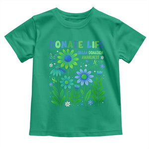Organ Donation Awareness Toddler T Shirt Green Ribbon Donate Life Floral TS10 Irish Green Print Your Wear