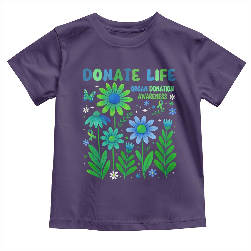 Organ Donation Awareness Toddler T Shirt Green Ribbon Donate Life Floral TS10 Purple Print Your Wear