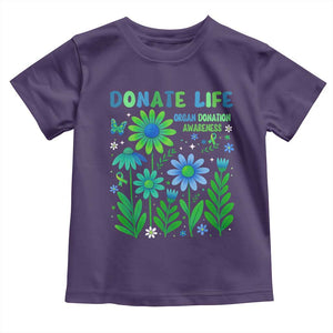 Organ Donation Awareness Toddler T Shirt Green Ribbon Donate Life Floral TS10 Purple Print Your Wear