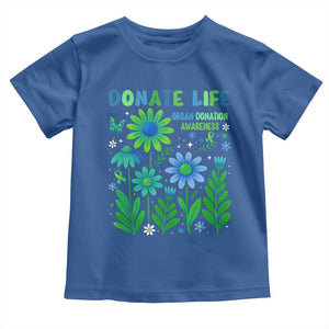 Organ Donation Awareness Toddler T Shirt Green Ribbon Donate Life Floral TS10 Royal Blue Print Your Wear