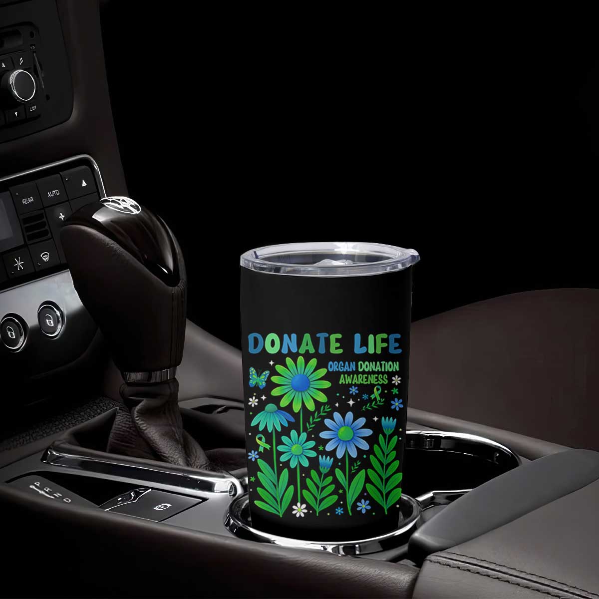 Organ Donation Awareness Tumbler Cup Green Ribbon Donate Life Floral TS10 Print Your Wear
