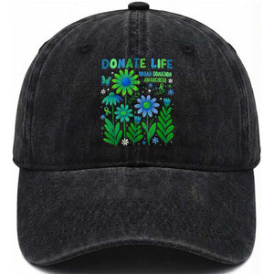 Organ Donation Awareness Washed Cotton Baseball Cap Green Ribbon Donate Life Floral TS10 Print Your Wear