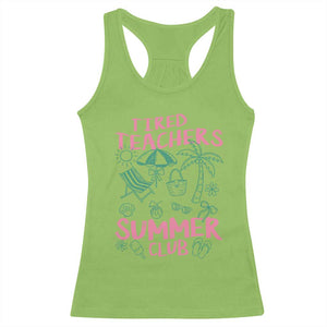 Tired Teachers Summer Club Racerback Tank Top Funny Retro Teacher Summer Vacation TS10 Lime Print Your Wear