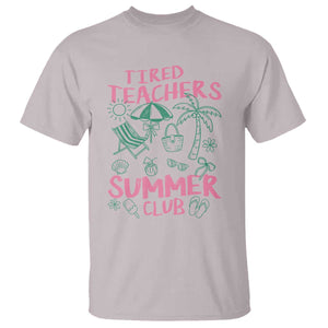 Tired Teachers Summer Club T Shirt Funny Retro Teacher Summer Vacation