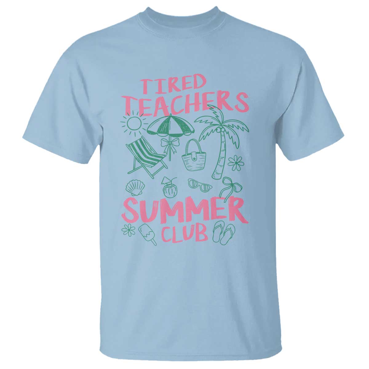 Tired Teachers Summer Club T Shirt Funny Retro Teacher Summer Vacation